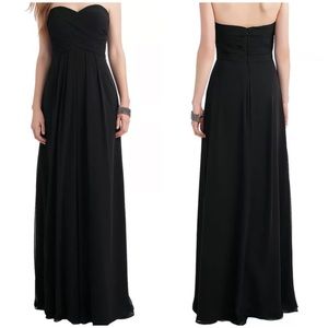 Bill Levkoff Black Chiffon Sweetheart Floor Length Dress Size 0